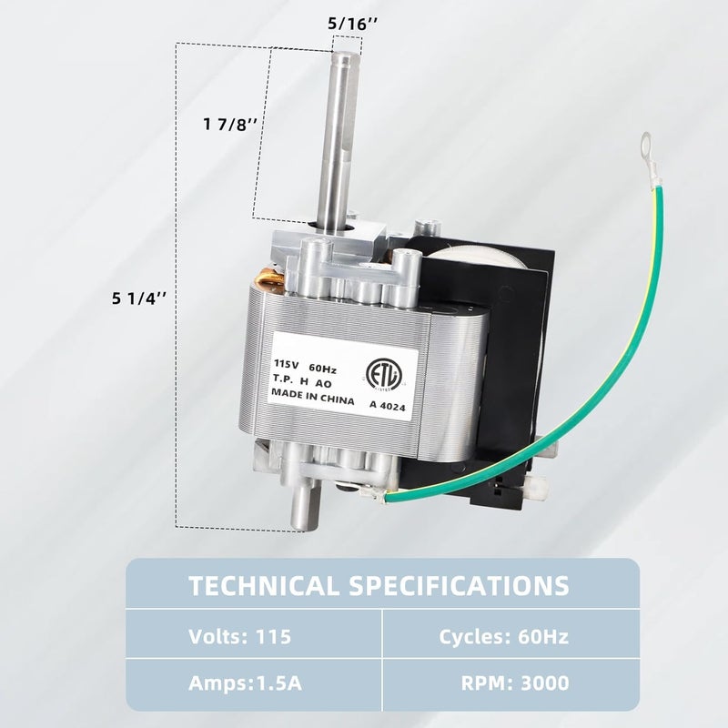 Criditpid 318984-753 HC21ZE117 HC21ZE114A Draft Inducer Motor, LA11AA005 Blower Wheel, KA56GR560 Grommet & Gasket Kit Replacement for Carrier, Bryant, Payne and Jakel Furnaces Motor. - Image 2